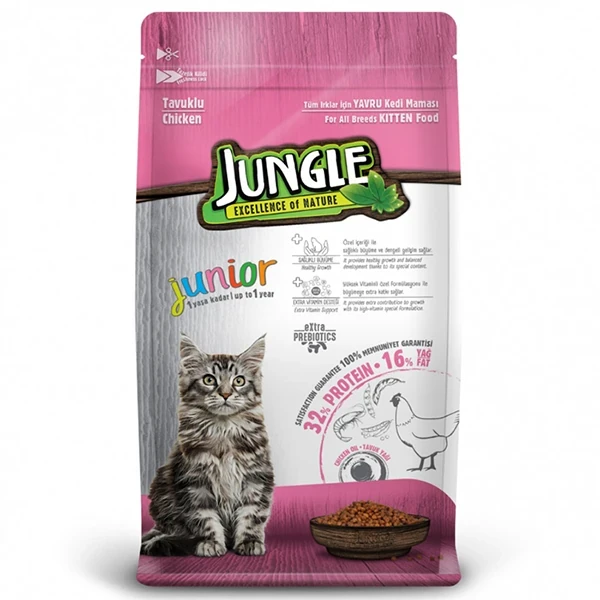 Jungle Tavuklu Yavru Kedi Maması 15KG