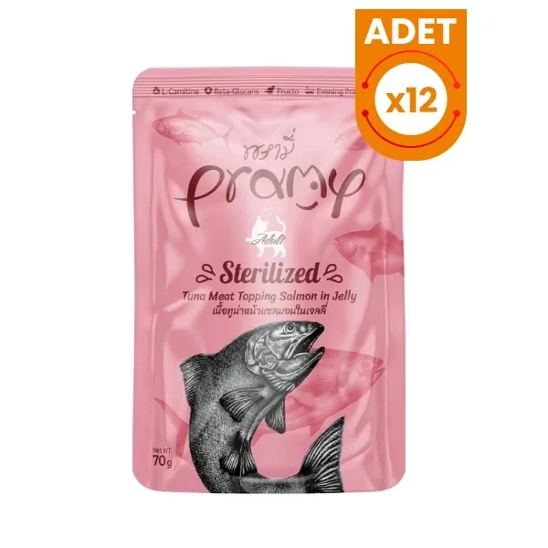 Pramy Sterilized Jöle İçinde Somonlu ve Ton Balıklı Pouch Kısır Konserve Kedi Maması