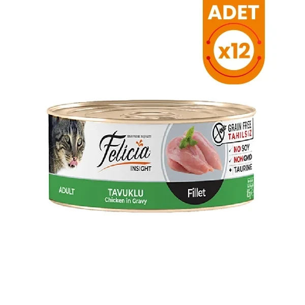 Felicia Tahılsız Tavuklu Fileto Yetişkin Konserve Kedi Maması